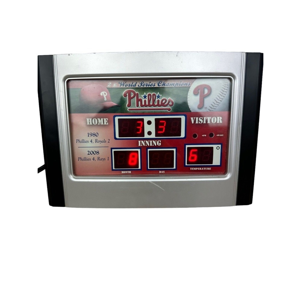 Phillies Alarm Clock Score Some Wear But In Great Condition TESTED WORKS